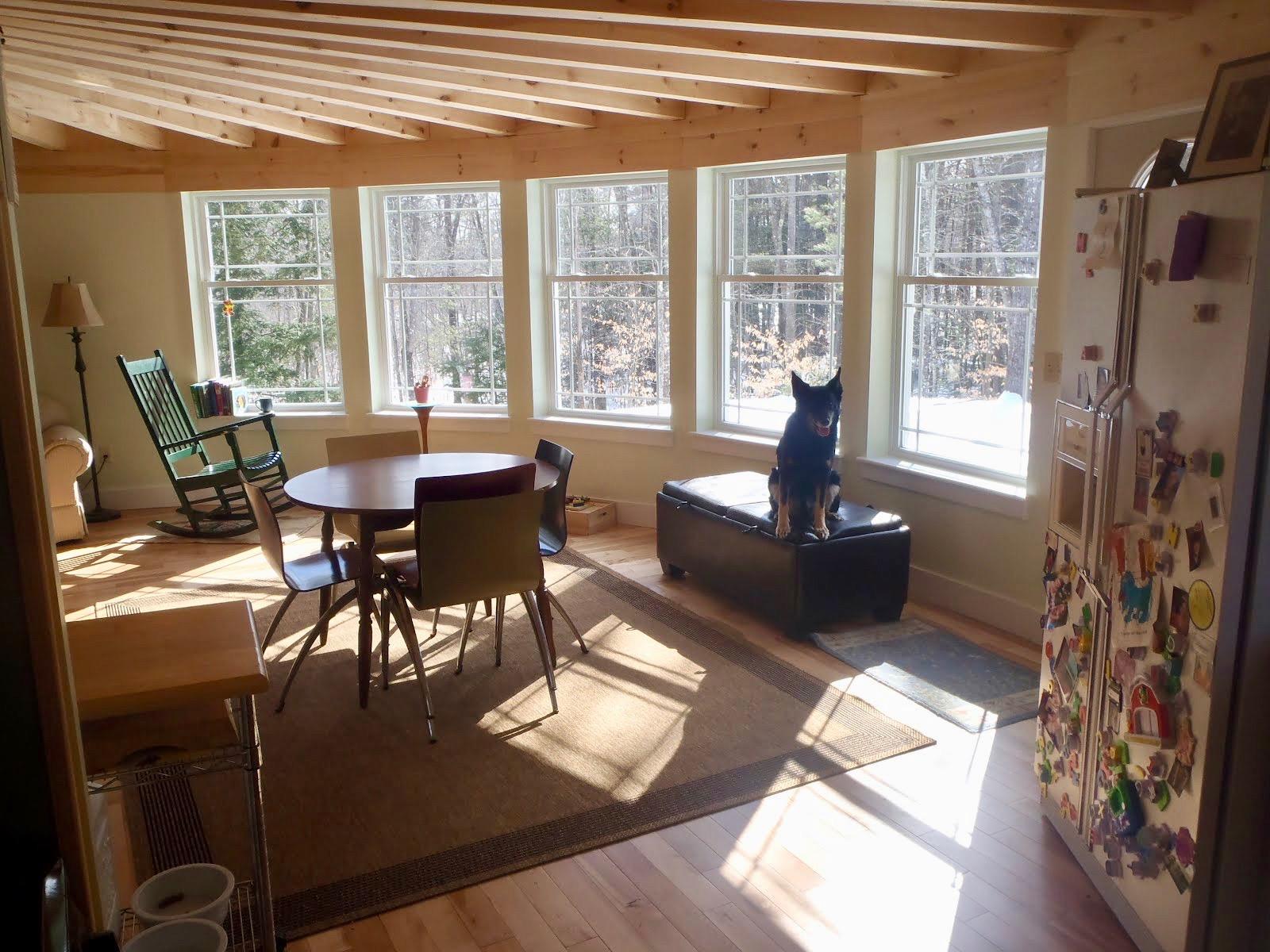 Interior of a wooden yurt